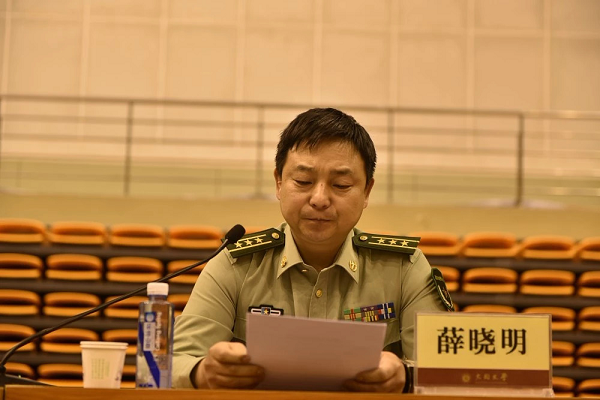 大同市平城区人民武装部政治委员薛晓明围绕在大学生中开展国防教育的